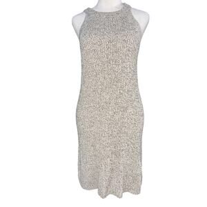Madewell  Valley Ribbed Cotton Sweater Dress Sleeveless KneeLength Gray Size‎ XS